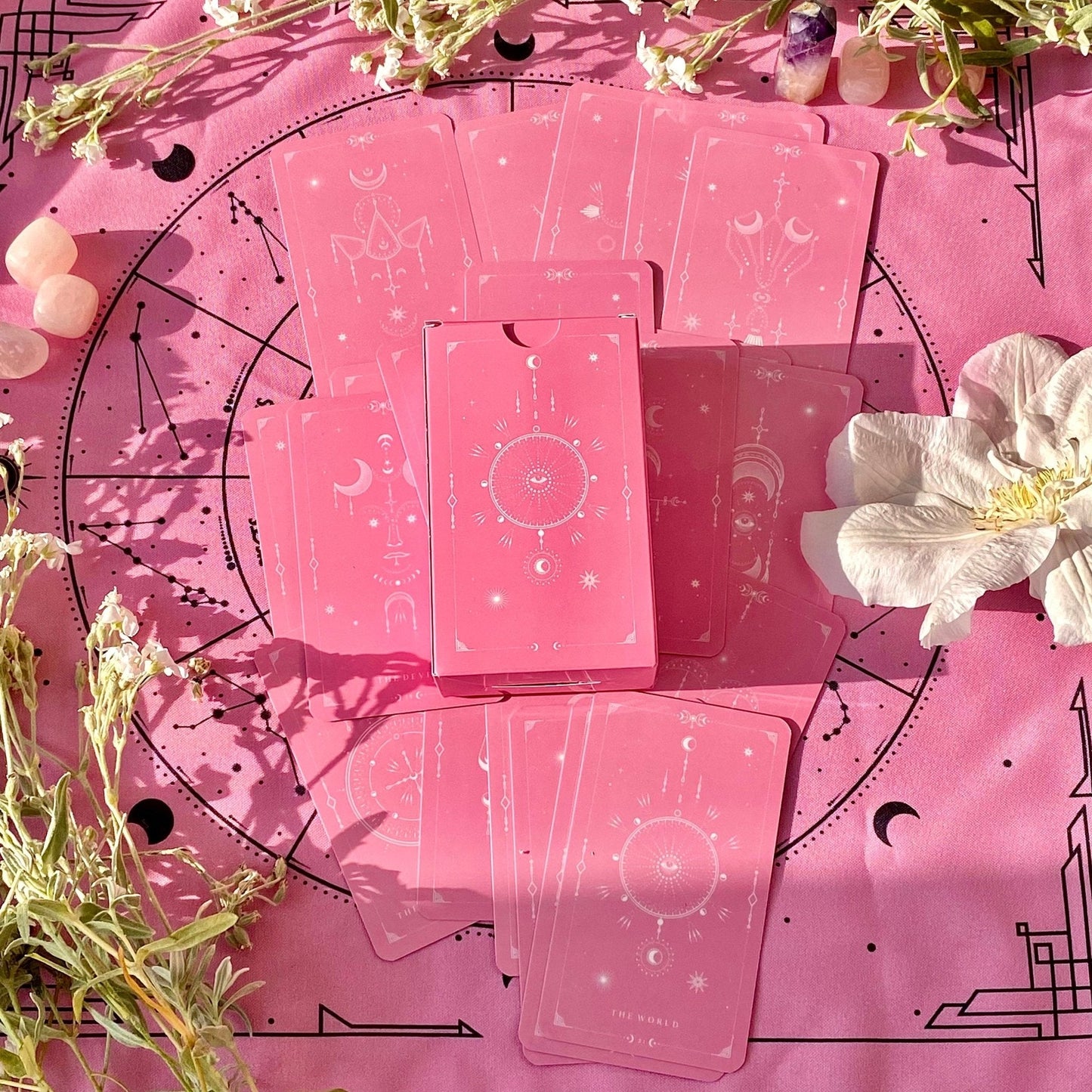 Pink Tarot Cloth for Spread