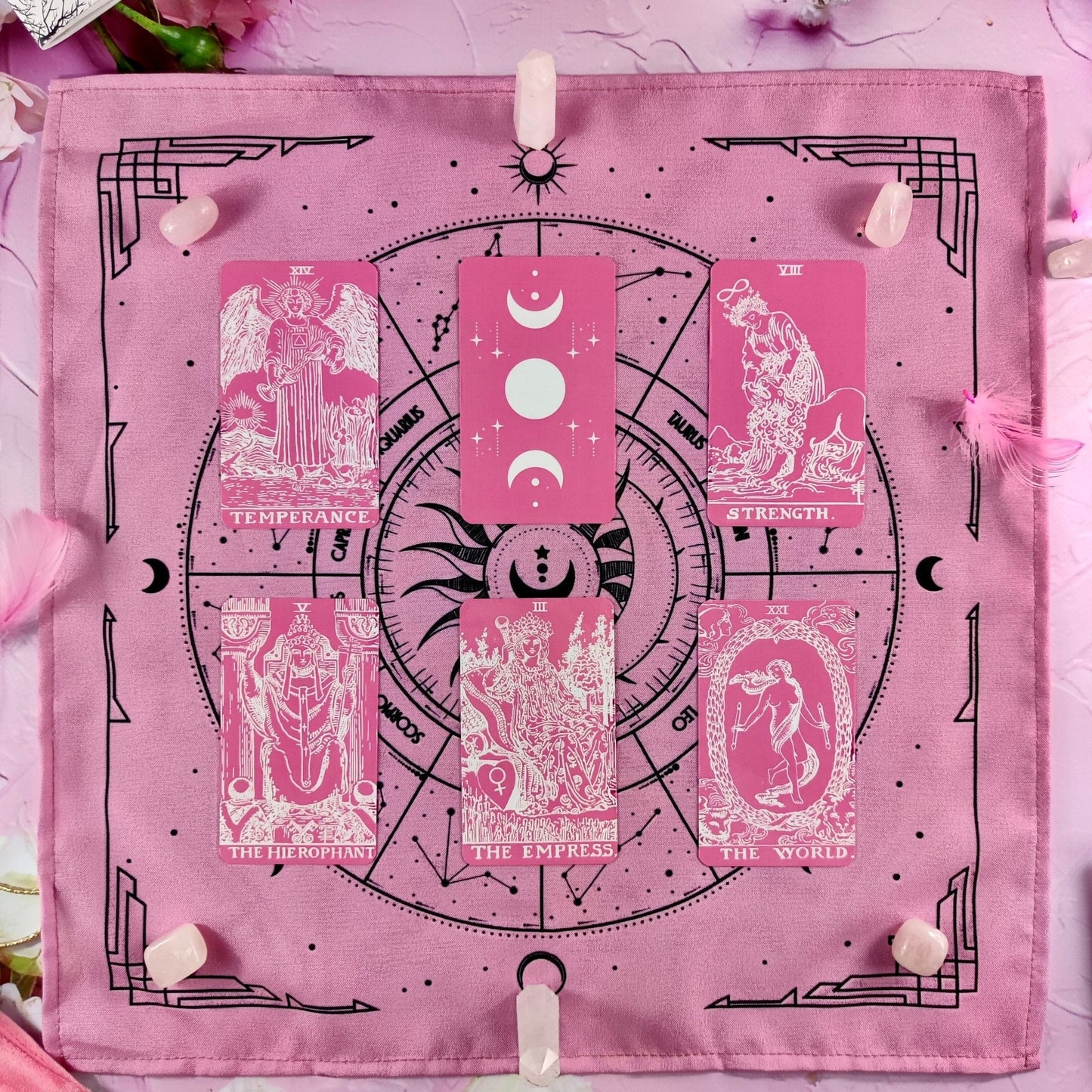 Pink Tarot Cloth for Spread