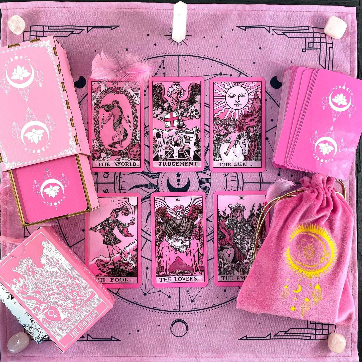 Pink Tarot Cloth for Spread