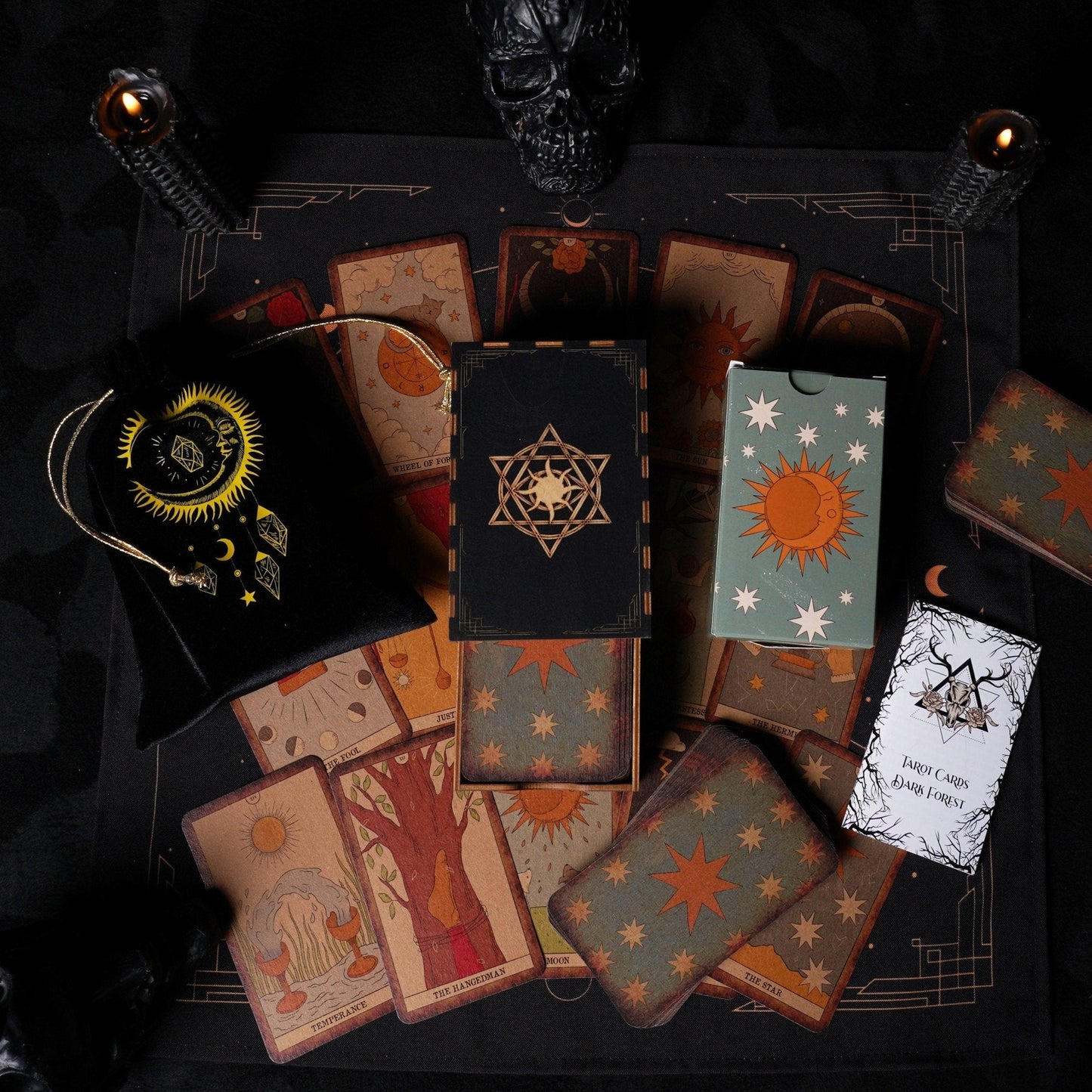Velvet Tarot Cards Bag Black&Gold