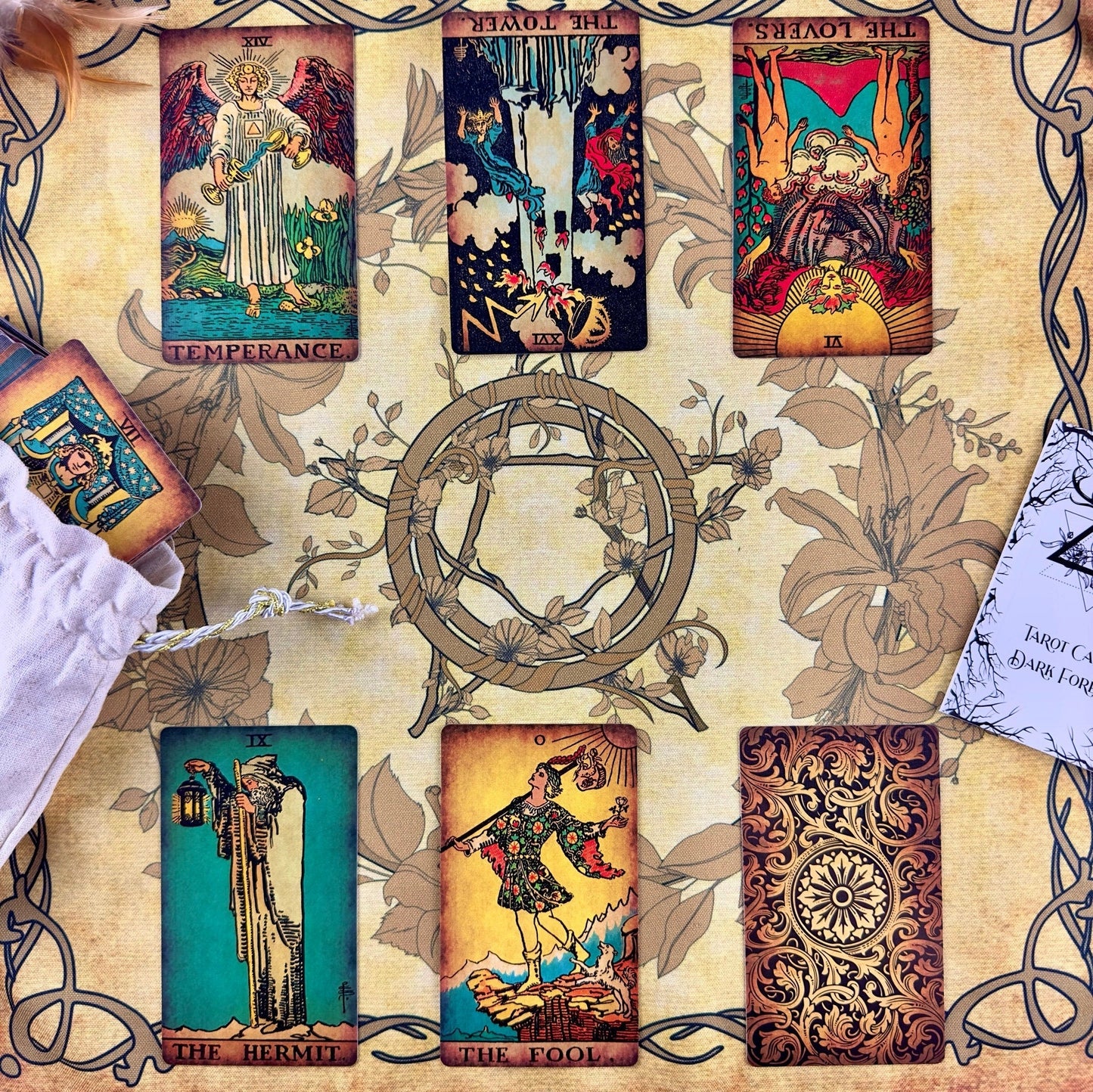 Vintage Tarot Cloth for spread