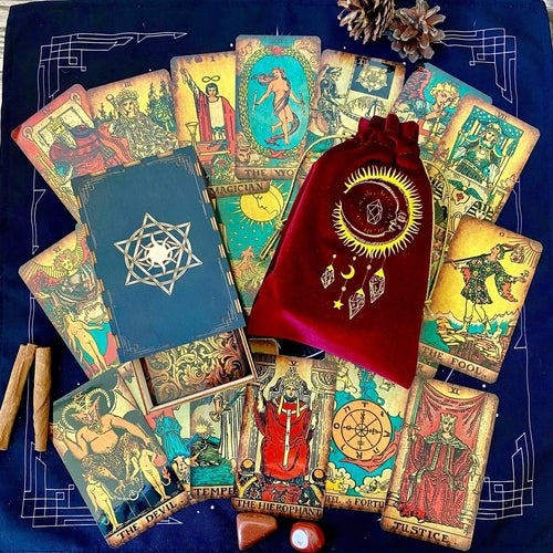 The Rider Waite Borderless Vintage Tarot Deck