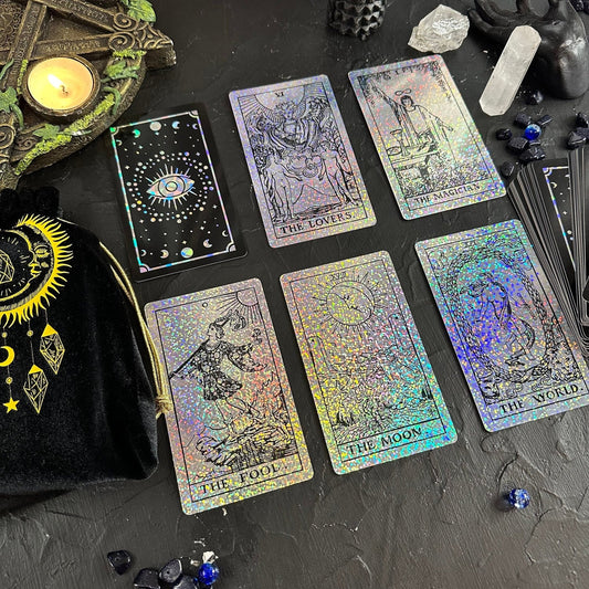 the Rider Waite Holographic Crystal Foil Tarot Deck